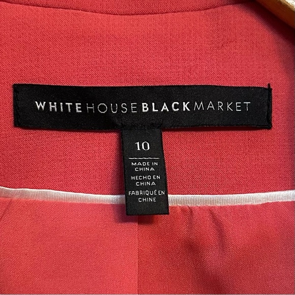 White House Black Market Women's‎ Deep Coral Moto Jacket Size 10 Lace Accents - Picture 4 of 11